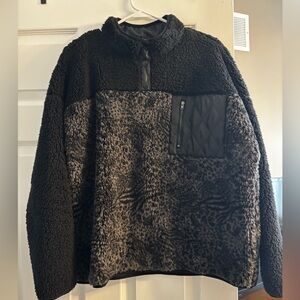 Seven7 Charcoal and Black Sherpa Jacket